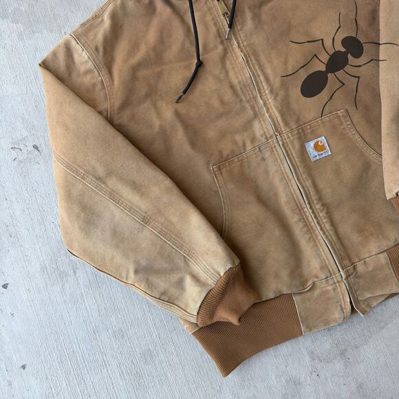 Carhartt WOMENS WJ130 BRN brown hooded work wear jacket - Picture 4 of 8